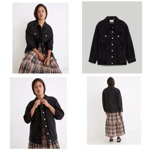 Madewell. The Oversized Trucker Jean Jacket in Washed Black